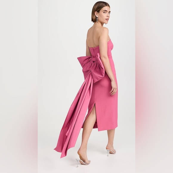 Rebecca Vallance Anais Bow Midi Dress in Rose Pink Aus 6/US 2 - Picture 2 of 14